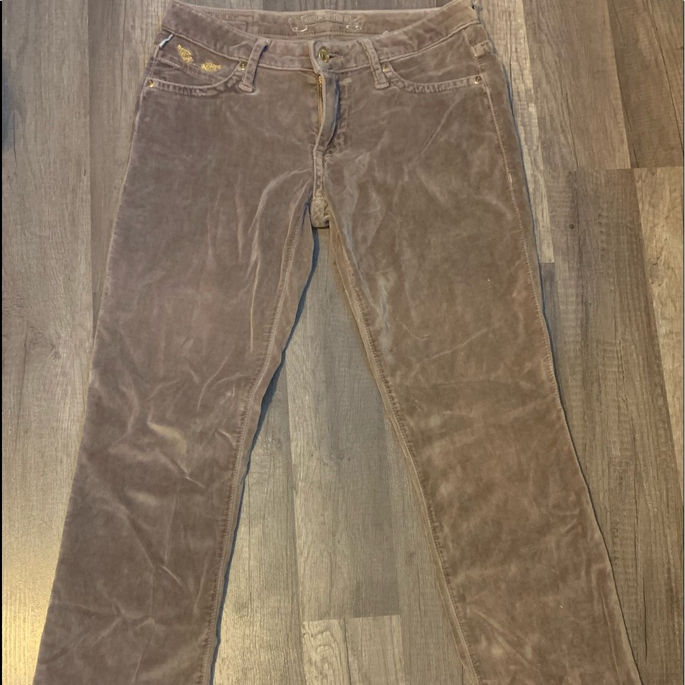 Brown straighte legged velvet Robins Jeans